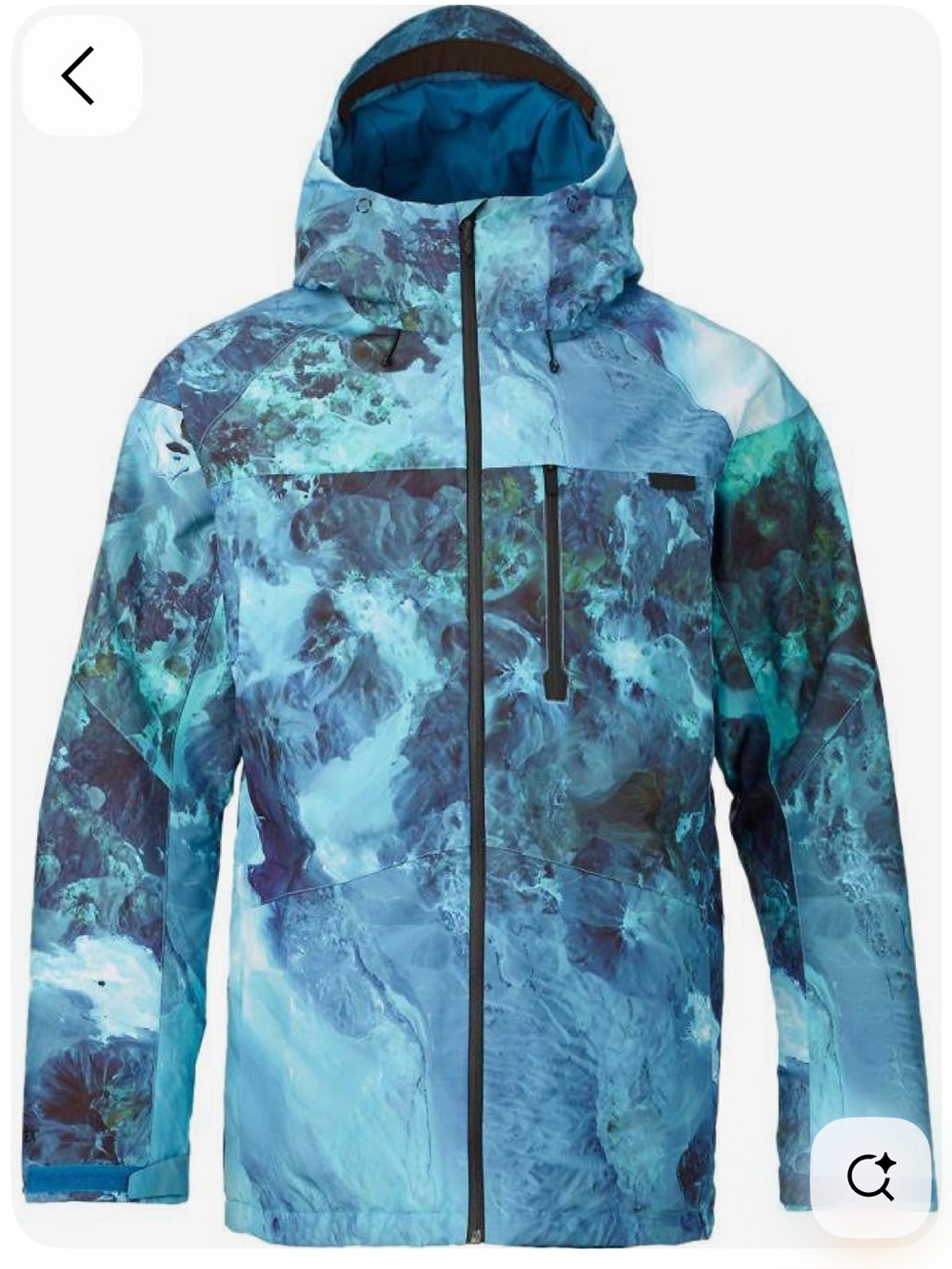 Burton Gore-Tex Radial Insulated Jacket in Blue Green Marble Print Size XS